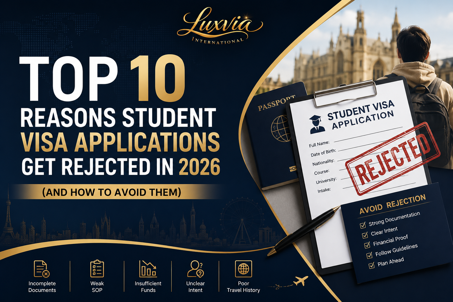 Top 10 Reasons Student Visa Applications Get Rejected in 2026 (And How to Avoid Them)